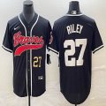 Nike Atlanta Braves #27 Austin Riley black MLB Baseball jerseys Joint name-BD