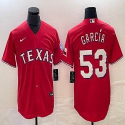 Nike Texas Rangers #53 Adolis Garcia red majestic baseball jerseys-BD