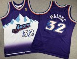 Youth NBA Utah Jazz Malone 32# throwback purple basketball Jerseys-XD