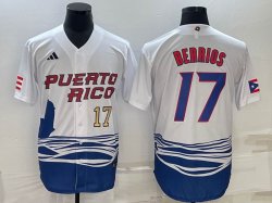 Puerto Rico Baseball #17 Jose Berrios White 2023 World Baseball Classic Replica Player Jersey 02