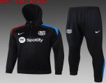 2024-2025 Barcelona club black sports Hooded Sweatshirt with Long Trousers F562