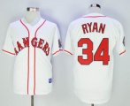 Texas Rangers #34 Nolan Ryan White Throwback Stitched Baseball Jersey