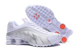 Men Nike Shox R4 white sliver shoes