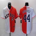 Nike Houston Astros #44 Yordan Alvarez orange and white splits majestic baseball jerseys 04