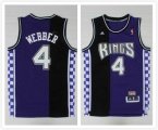 Sacramento kings Chris Webber #4 purple black basketball jerseys