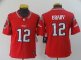 Youth Nike New England Patriots #12 Tom Brady red NFL Jersey Inverted version