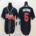 Nike Atlanta Braves #5 Freddie Freeman dark blue majestic baseball jersey