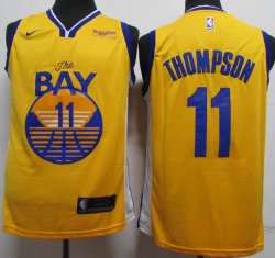 Nike Golden State Warriors #11 Klay Thompson Yellow nba basketball jersey-XD