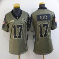 Women Nike Buffalo Bills #17 Josh Allen green 2021 Salute to Service Limited Jersey