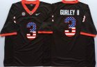 Georgia Bulldogs Todd Gurley II 3 USA Flag College Football Limited Jerseys - Black