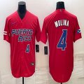 Puerto Rico Baseball #4 Yadier Molina red 2023 World Baseball Classic Replica Player Jersey 05