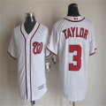 Washington Nationals #3 Michael Taylor white majestic baseball jersey