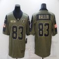 Nike Oakland Raiders #83 Darren Waller Green 2021 Salute to Service Limited Jersey