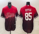 Nike San Francisco 49ers #85 George Kittle red baseball jerseys Joint name-BD -BD