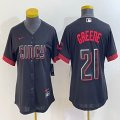 Women Nike Cincinnati Reds #21 Hunter Greene black majestic baseball jerseys -BD 02