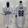 Nike Dallas Cowboys #88 CeeDee Lamb white baseball jerseys Joint name-BD