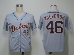 MLB Jerseys Detroit Tigers 46 Valverde Grey