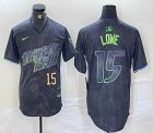 Nike Tampa Bay Rays #15 Lowe black majestic baseball jersey city version 01