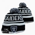 2024 Oakland Raiders black white NFL Sports Cuffed Knit Hats 07