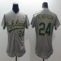 2016 Oakland Athletics #24 Rickey Henderson Gray Flexbase Authentic Collection Jersey