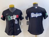 Women Los Angeles Dodgers black new majestic baseball Jerseys-BD 05