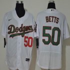 Nike Los Angeles Dodgers #50 Mookie Betts white Fashion Flexbase Authentic Collection Jersey-WL