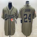 Nike Cleveland Browns #24 Nick Chubb Salute to Service Retired Limited Jersey Joint name-BD