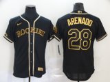 Colorado Rockies #28 Nolan Arenado black gold Flexbase Authentic Collection Jersey