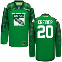 Customized 2016 New York Rangers #20 Chris Kreider green ice hockey jersey