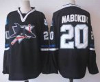 San Jose Sharks #20 Nabokov Stitched Replithentic Black Jersey