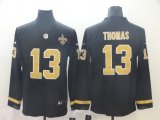 Saints #13 Thomas Nike black Color Rush Limited Jersey with long sleeves