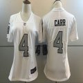 Women Nike Oakland Raiders 4 Carr Navy White Color Rush Limited Jersey