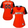 Custom Women National League Majestic Orange 2017 MLB All-Star Game Authentic On-Field Home Run Derby Team Jersey