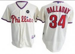 Philadephia Phillis 34# Halladay cream MLB jersey