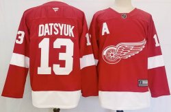 Detroit Red Wings #13 Pavel Datsyuk red hockey jersey A patch-PD