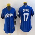 Women Los Angeles Dodgers #17 Shohei Ohtani Nike blue majestic baseball Jersey 02