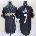 2023 World Cup Mexico #7 Julio Urias black majestic baseball jerseys 183