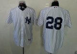 New York Yankees 28# white mlb baseball jersey