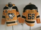 2017 Pittsburgh Penguins #58 Kris Letang Yellow black NHL Hooded Sweatshirt