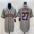 Nike Houston Astros #27 Jose Altuve gray majestic baseball jerseys-BD 01