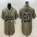 Nike 49ers #80 Jerry Rice Salute to Service Limited Jersey Joint name-BD