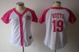 Cincinnati Reds 19 votto white women jersey