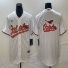 Nike Baltimore Orioles Blank White majestic baseball jersey big logo-BD 03