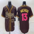 Nike San Diego Padres #13 Manny Machado brown MLB Baseball jerseys Joint name-BD 01