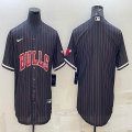 Nike Chicago Bulls blank black NBA basketball Jersey with shorts sleeves-BD