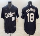 Nike Los Angeles Dodgers #18 Yoshinobu Yamamoto black majestic baseball jerseys 02