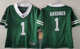 Youth New York Jets 1# Ahmad Sauce Gardner Nike Legacy Green Vapor F.U.S.E. Limited Jersey