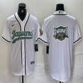 Jacksonville Jaguars blank white baseball jerseys Joint name-BD 02