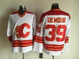 Calgary Flames #39 Doug Gilmour white CCM throwback nhl Jersey