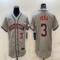 Nike Houston #3 Jeremy Pena gray Flexbase Authentic Collection Jersey